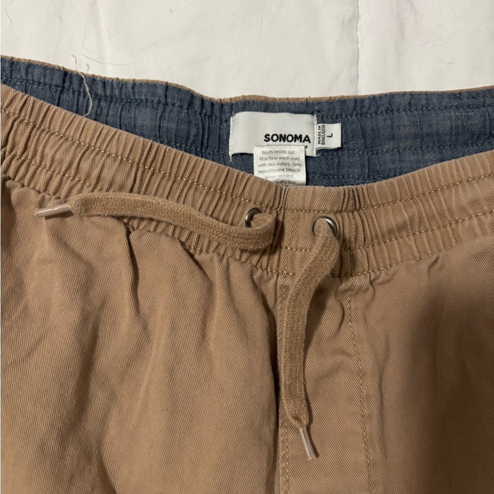 Sonoma Tan and Gray Men's Flat Front Shorts